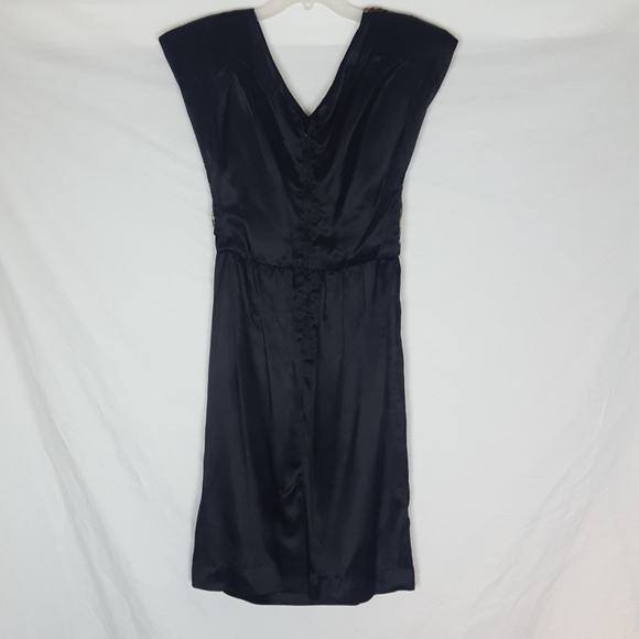 VTG Satin Metallic Prom Party Dress Gold Brown SZ S - Picture 5 of 6